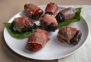 Bleu Cheese Stuffed Dates Wrapped in Prosciutto