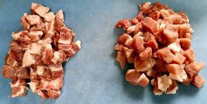 Diced pork